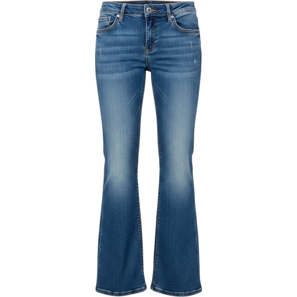 YMI Premium Jeans‎ Womens 5 Blue Flare Low Rise Embroidered Pockets Y2K
